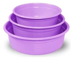 Conjunto de Bacias Lilás 3 Peças Organize sua Cozinha com Estilo