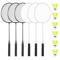 Conjunto de badminton AboveGenius com 6 raquetes e 6 petecas