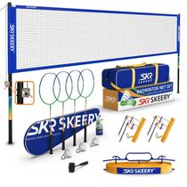 Conjunto de badminton SKEERY, raquetes de alumínio e carbono, 4PC Net Conjunto de badminton SKEERY, raquetes de alumínio e carbono, 4PC Net