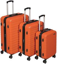 Conjunto de bagagem Amazon Basics Hardshell de 3 peças laranja com rodas Conjunto de bagagem Amazon Basics Hardshell de 3 peças laranja com rodas