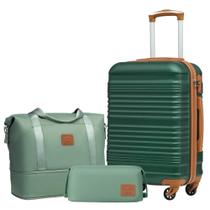 Conjunto de Bagagem Coolife 3 Peças Hardside com Rodas Giratórias e TSA Lock Conjunto de Bagagem Coolife 3 Peças Hardside com Rodas Giratórias e TSA Lock
