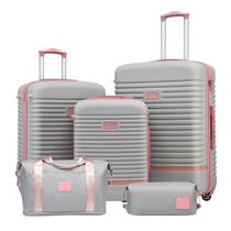 Conjunto de Bagagem Coolife 5 Peças com Cadeado TSA e Rodas Spinner Conjunto de Bagagem Coolife 5 Peças com Cadeado TSA e Rodas Spinner