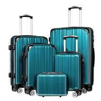 Conjunto de bagagem Coolife PC+ABS Spinner Suitcase 20/24/28" verde