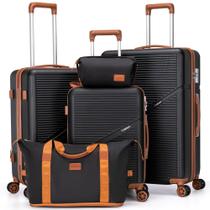 Conjunto de bagagem Cosbarn de 5 peças com rodas giratórias e fechadura TSA Conjunto de bagagem Cosbarn de 5 peças com rodas giratórias e fechadura TSA