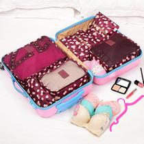 Conjunto de Bagagem de Viagem de 6 Peças com Estilo Moderno - Floral Vinho