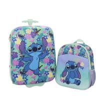 Conjunto de bagagem Disney Stitch Tropical Flower Print Youth