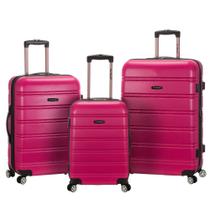 Conjunto de Bagagem Expansível Rockland Melbourne Hardside 3 - Magenta Conjunto de Bagagem Expansível Rockland Melbourne Hardside 3 - Magenta