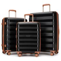 Conjunto de bagagem GinzaTravel PP Material expansível de 3 peças com trava TSA