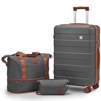 Conjunto de Bagagem Imiomo 3 Peças com Rodas Giratórias - Cinza