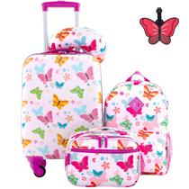 Conjunto de Bagagem Infantil Travelers Club Borboleta 5 Peças