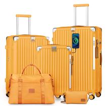 Conjunto de bagagem Joyway de 5 peças com porta-copos expansível 25% laranja