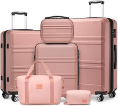 Conjunto de bagagem Kono de 3 peças expansível com TSA Lock Spinner Nude