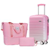 Conjunto de Bagagem LARVENDER 3 Peças - Mala de Bordo 20" com Rodas Giratórias Conjunto de Bagagem LARVENDER 3 Peças - Mala de Bordo 20" com Rodas Giratórias