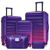 Conjunto de Bagagem LARVENDER 5 Peças PC+ABS Expansível com Rodas Conjunto de Bagagem LARVENDER 5 Peças PC+ABS Expansível com Rodas