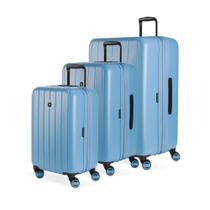 Conjunto de bagagem leve expansível SwissGear Wanderlust Pro azul Conjunto de bagagem leve expansível SwissGear Wanderlust Pro azul