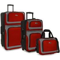 Conjunto de Bagagem Leve U.S. Traveler New Yorker 3 Peças - Vermelho