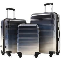 Conjunto de Bagagem Merax 3 Peças Hardside com Rodas Giratórias