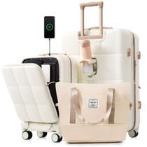 Conjunto de Bagagem Merax com Abertura Frontal (71cm/51cm) - ABS com Bolsa de Viagem Conjunto de Bagagem Merax com Abertura Frontal (71cm/51cm) - ABS com Bolsa de Viagem
