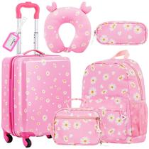 Conjunto de bagagem Redbaker Kids 6 peças 43x33x22cm com travesseiro de pescoço