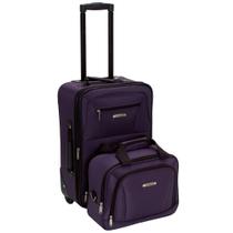 Conjunto de Bagagem Rockland Fashion 2 Peças - Expansivo e Softside Roxo
