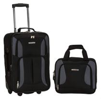 Conjunto de Bagagem Rockland Fashion Softside 2 Peças - Preto/Cinza