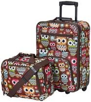 Conjunto de Bagagem Rockland Fashion Softside Expansível - Design Owl Conjunto de Bagagem Rockland Fashion Softside Expansível - Design Owl