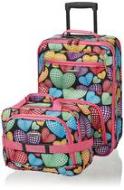 Conjunto de bagagem Rockland Fashion Softside Upright de 2 peças New Heart Conjunto de bagagem Rockland Fashion Softside Upright de 2 peças New Heart