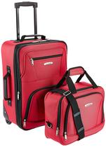Conjunto de bagagem Rockland Fashion Softside Upright de 2 peças vermelho