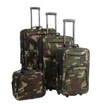 Conjunto de Bagagem Rockland Journey Softside 4 Peças - Design de Camuflagem