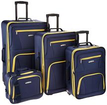 Conjunto de Bagagem Rockland Journey Softside Expandível - 4 Peças - Azul Marinho Conjunto de Bagagem Rockland Journey Softside Expandível - 4 Peças - Azul Marinho