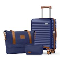 Conjunto de Bagagem SHOWKOO Carry On - Hardshell Leve, 3 Peças (Branco)
