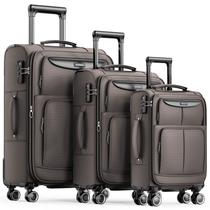 Conjunto de bagagem SHOWKOO Softside, expansível, leve, 3 peças