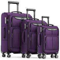 Conjunto de bagagem SHOWKOO Softside expansível leve roxo