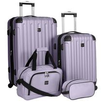 Conjunto de bagagem Travelers Club Midtown Hardside Lilac de 4 peças Conjunto de bagagem Travelers Club Midtown Hardside Lilac de 4 peças