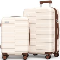 Conjunto de bagagem Vipbox, 2 peças, 50/60 cm, policarbonato rígido, branco Conjunto de bagagem Vipbox, 2 peças, 50/60 cm, policarbonato rígido, branco