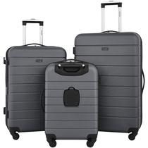 Conjunto de bagagem Wrangler Smart com porta-copos e porta USB de 3 peças Conjunto de bagagem Wrangler Smart com porta-copos e porta USB de 3 peças