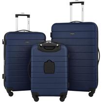 Conjunto de bagagem Wrangler Smart com porta-copos, porta USB, 3 peças Conjunto de bagagem Wrangler Smart com porta-copos, porta USB, 3 peças