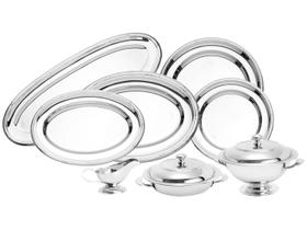 Conjunto de Baixelas Inox Wolff Croisé Mônaco 8 Peças