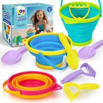 Conjunto de baldes de areia TOY Life da Beach Toys com pás e ancinhos x9