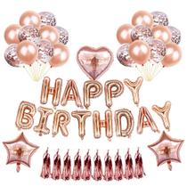 Conjunto de balões Birthday 26 Latex Foil Confetti com acessório