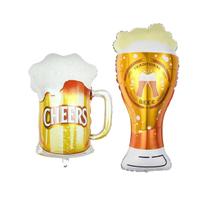 Conjunto de balões, caneca de cerveja e balões de alumínio de vidro para cerveja x2