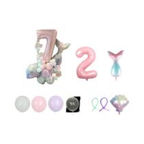 Conjunto De Balões Cauda De Sereia Coloridos 43 Peças Balões De Filme De Alumínio Digitais Para