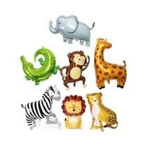 Conjunto De Balões Com Tema De Selva 7 Peças Balões De Animais Em Papel Alumínio Decoração Para Chá Conjunto De Balões Com Tema De Selva 7 Peças Balões De Animais Em Papel Alumínio Decoração Para Chá