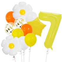 Conjunto de balões Daisy Foil, 12 unidades com número 7 para aniversário de crianças