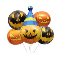 Conjunto de balões de alumínio de abóbora de Halloween, 5 unidades 4D Jack-O'-L Conjunto de balões de alumínio de abóbora de Halloween, 5 unidades 4D Jack-O'-L