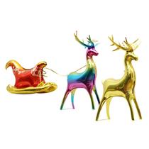 Conjunto de balões de alumínio de Natal 4D Reindeer and Sleigh x3 Conjunto de balões de alumínio de Natal 4D Reindeer and Sleigh x3