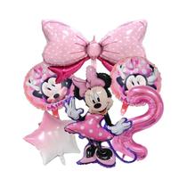 Conjunto De Balões De Aniversário Da Minnie Mouse Balões Numéricos Decoração Para Chá De Bebê