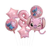 Conjunto De Balões De Aniversário Lilo & Stitch Balão De Alumínio Foil Fofo Para Decoração De Conjunto De Balões De Aniversário Lilo & Stitch Balão De Alumínio Foil Fofo Para Decoração De