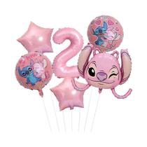 Conjunto De Balões De Aniversário Lilo & Stitch Balão De Alumínio Foil Fofo Para Decoração De