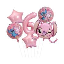 Conjunto De Balões De Aniversário Lilo & Stitch Balão De Alumínio Foil Fofo Para Decoração De